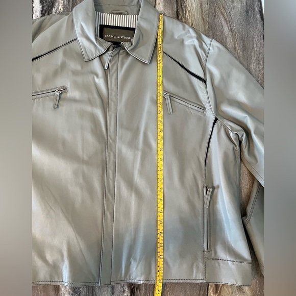 Bod & Christensen XXXL/3XL Grey Leather Burnish Jacket - Picture 14 of 16